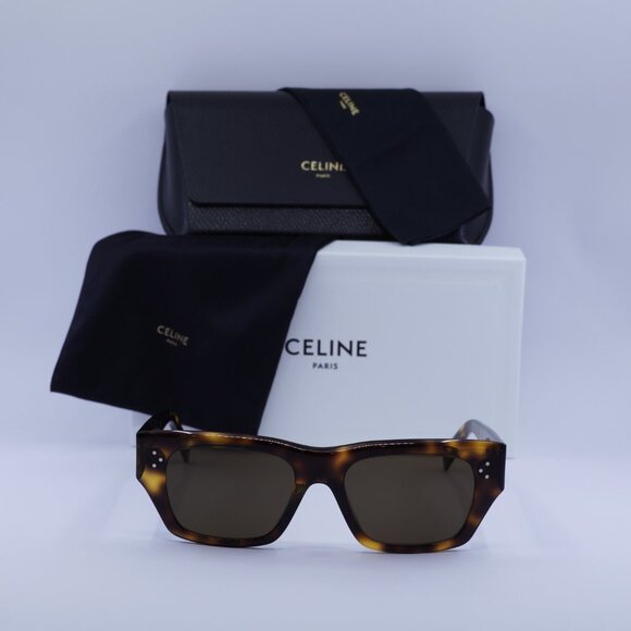 Celine CL40297U 53E Square Sunglasses - Blonde Havana/Brown - Picture 2 of 9